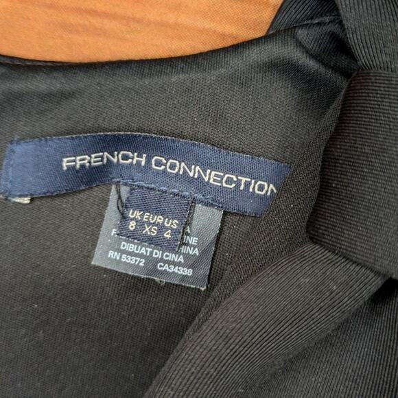 French Connection Scuba Bow shoulder dress Black  Size 4 - Picture 7 of 10